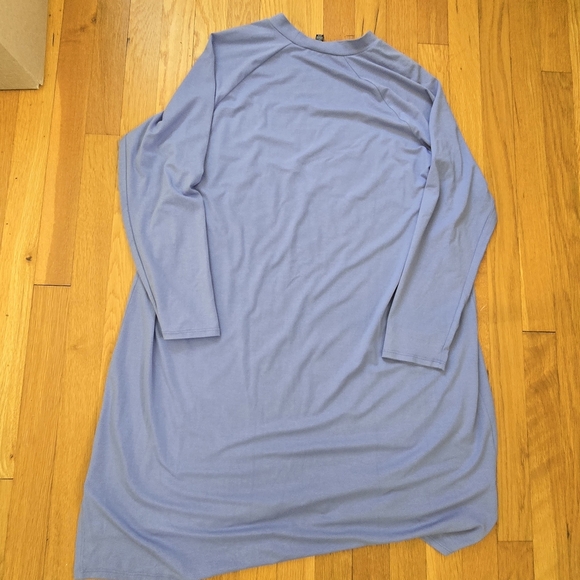 Eileen Fisher Blue Cotton Jersey Tunic Dress Long Sleeve Sz M - Picture 7 of 7